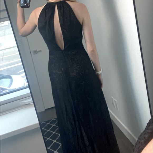 French Connection Maxi Halter Velvet lace Gown - Size 4 - Devore Burnout - Picture 2 of 3